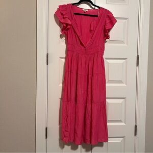 Umgee Vibrant Pink Midi Dress